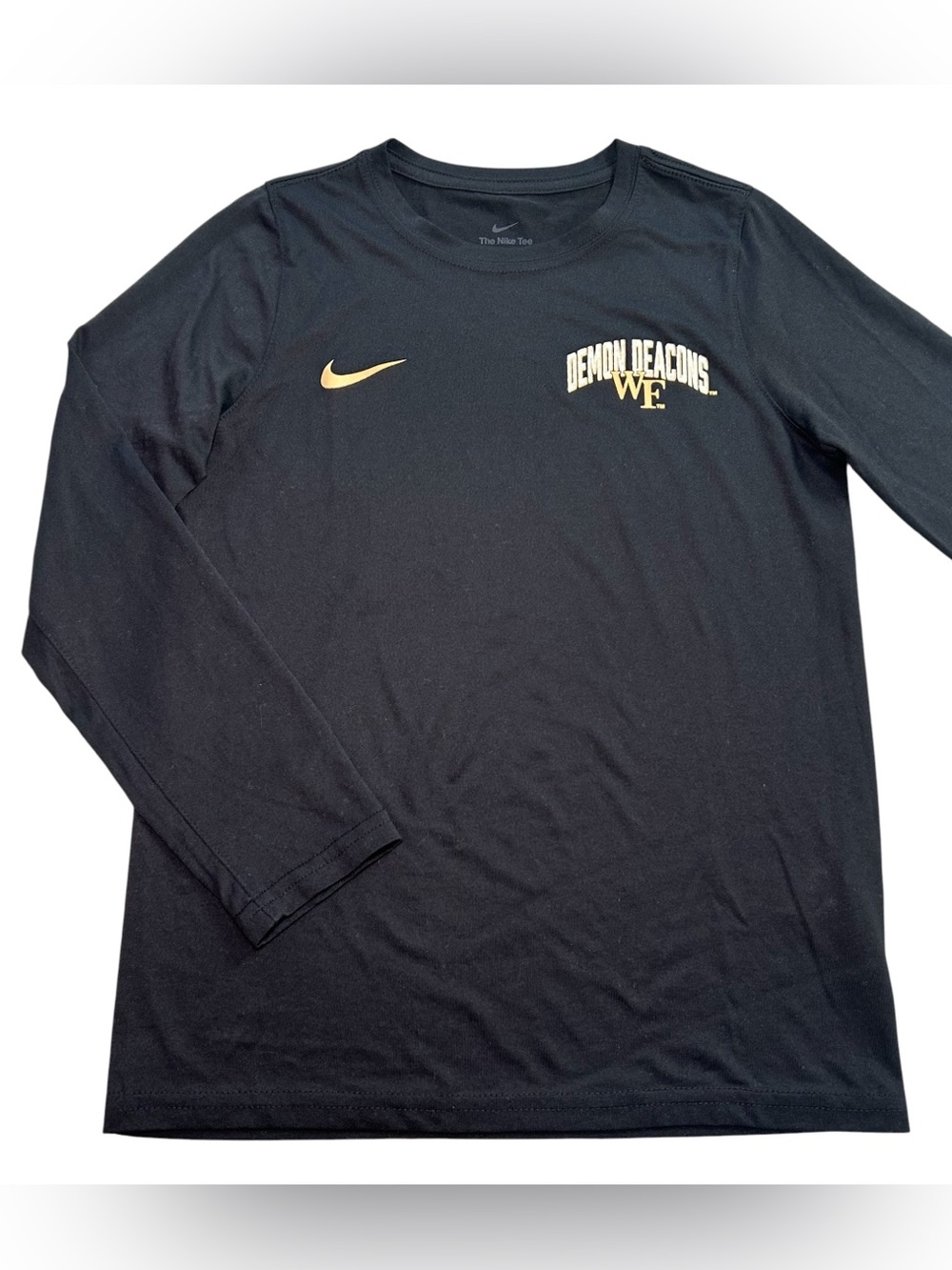 Nike Wake Forest Demon Deacons YOUTH Performance Long Sleeve Shirt Black size M